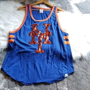 VICTORIA'S SECRET NY METS SEQUINS TANK TOP BLUE